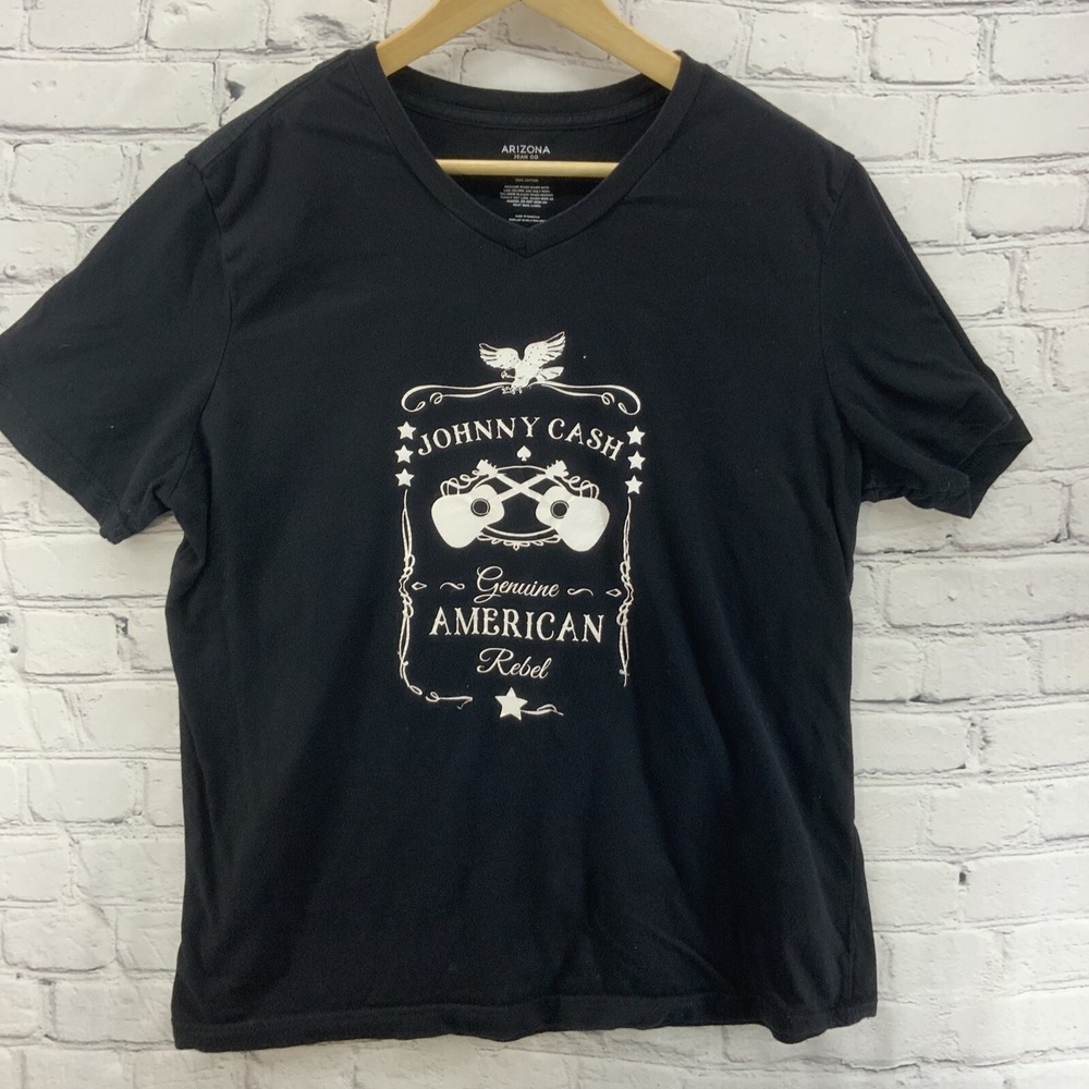 Arizona Jean Co‎ T Shirt Johnny Cash Mens Sz XL Black White